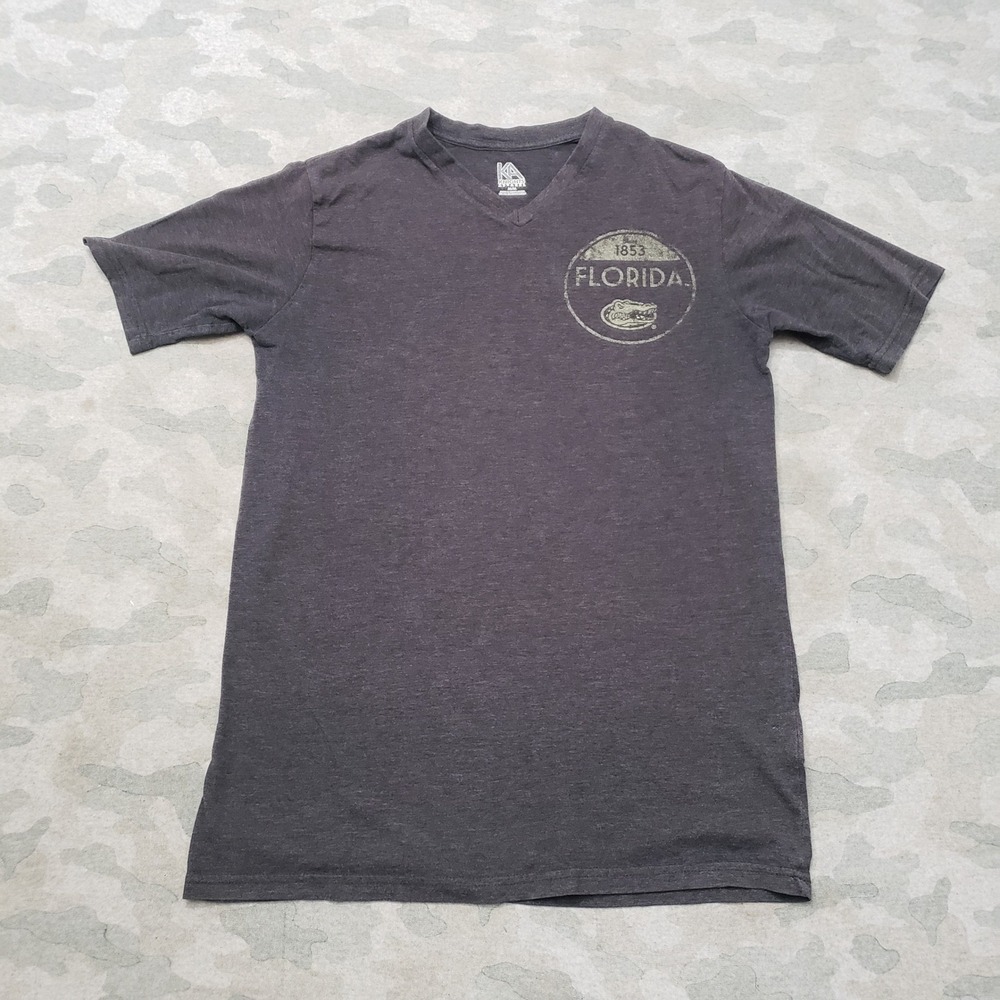 Florida Gators Top Women Medium Gray V-Neck NCAA Short Sleeve Knights Apparel